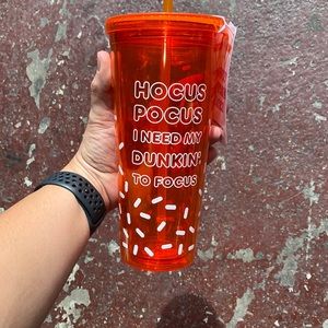 Hocus Pocus orange 24oz tumbler Dunkin Donuts